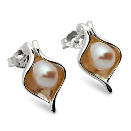 Pearl Set Silver Earrings