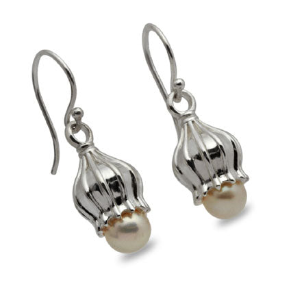 Pearl Droplet Silver Earrings