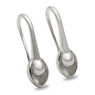 Pod Droplet Design Satin Silver Earrings