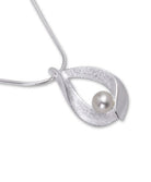 Oval Droplet Design Silver Pendant