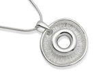 Chunky Loop With Textured Silver Pendant