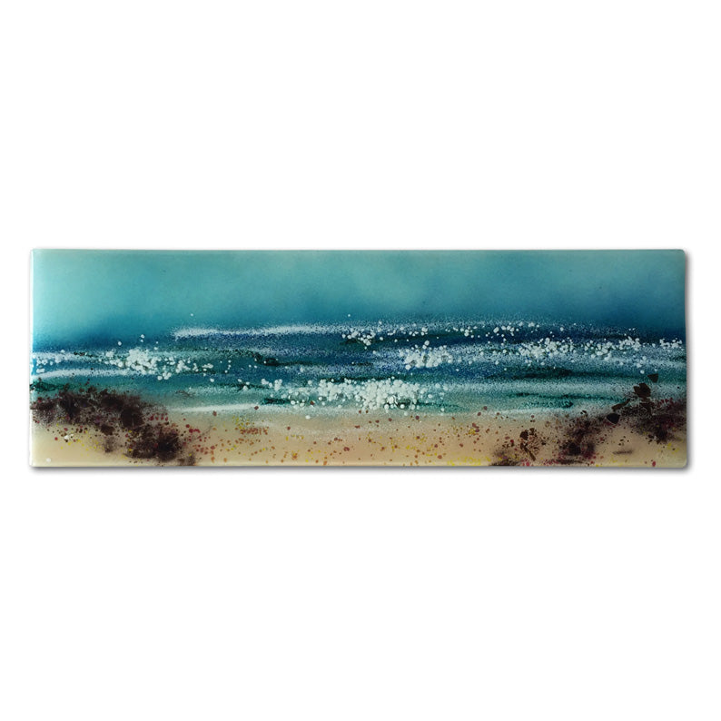 Secluded Beach Fused Glass Panel