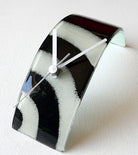 Black and White Fusion Glass Table Clock