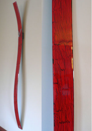 Red and Black Crackels Glass Wall Clock