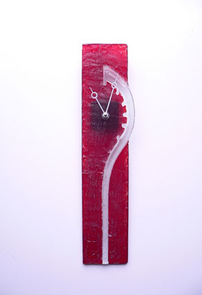 Striking Red Fusion Glass Wall Clock