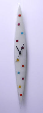 White and Mixed Colours Fusion Glass Wall Clock