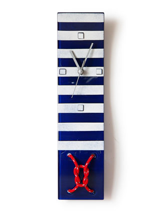 Nautical Themed Fused Glass Wall Clock
