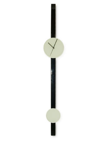 Black And Retro White Discs Glass Wall Clock
