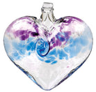 3" Purple and Blue Van Glow Hand Blown Glass Heart