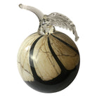 Paperweight Apple In A Beige And Black Marble