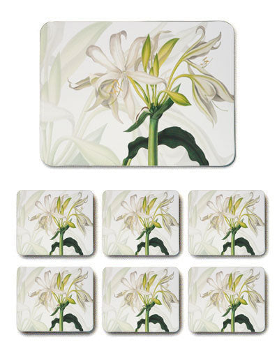 White Lily 6 Coaster Set