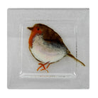 Red Robin Hand Made Glass Dish