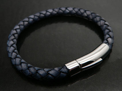 Antique Pacific Blue Leather Bracelet
