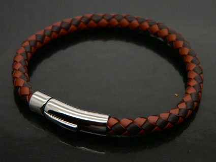 Dark and Light Brown Leather Bracelet