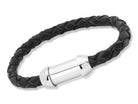 Black Leather Bracelet For Interchangeable Beads