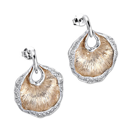 Rhodium Plated Silver Earrings With Cz
