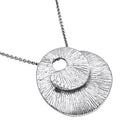 Rhodium Plated Silver Spiralling Pendant With Cz