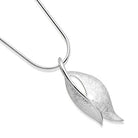 Silver Satin Leaf Pendant