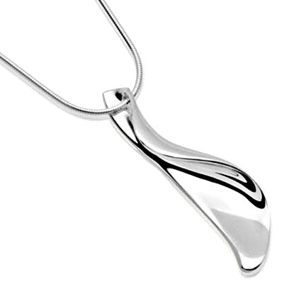 Silver Fluid Ripple Pendant