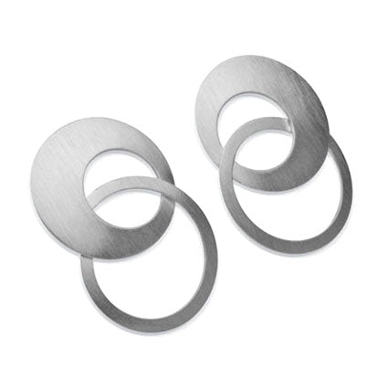 Silver Satin Rings Earrings