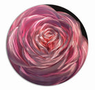 Large Round Handpainted Pink Rose On Aluminium