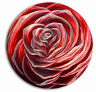 Large Round Handpainted Rose Bloom On Aluminium