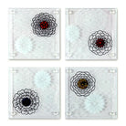 Abstract Floral Glass Coasters