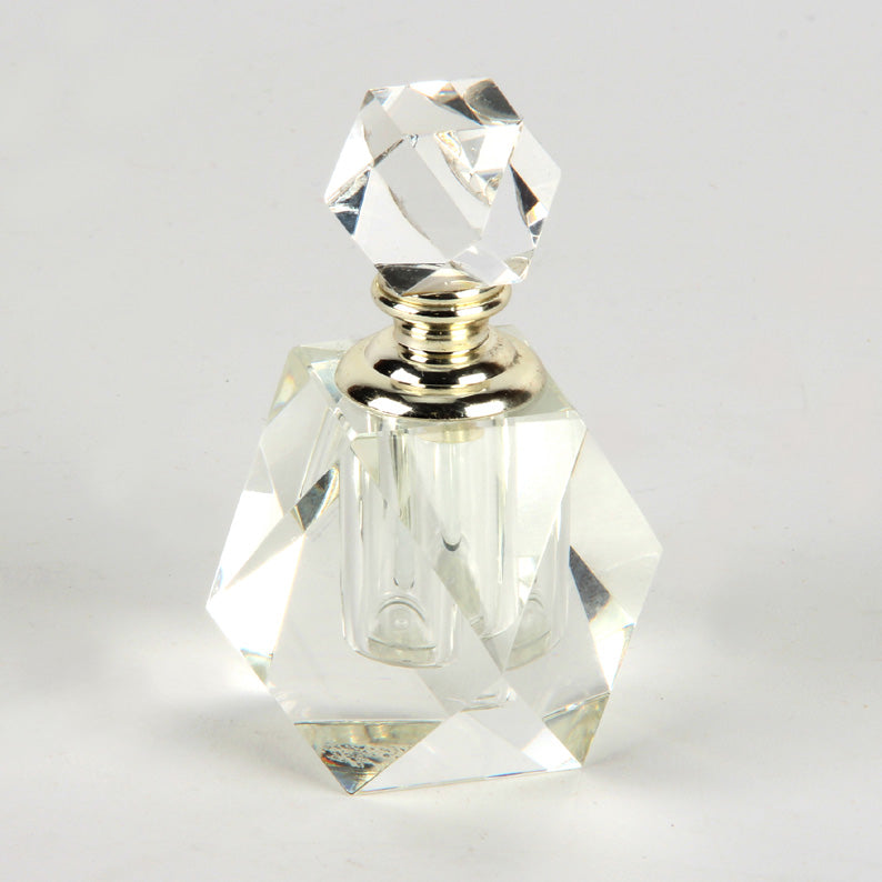 Magnificent Hexagonal Top Crystal Perfume Bottle