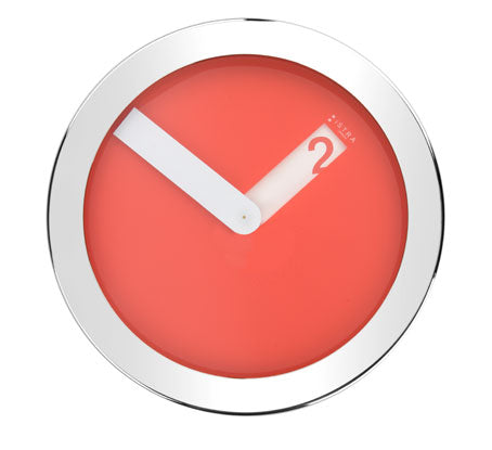Bright Red Stainless Steel Wall Clock