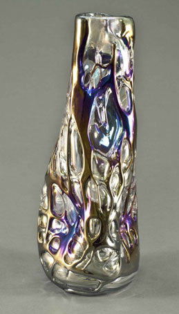 Metallic Design Glass Vase