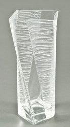 Frosted Finish Twisting Glass Vase