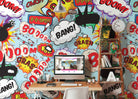 Comic Explosion Pop Art Style Writing Wall Mural
