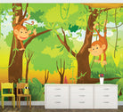 Monkeys In The Jungle Childrens Wall Mural