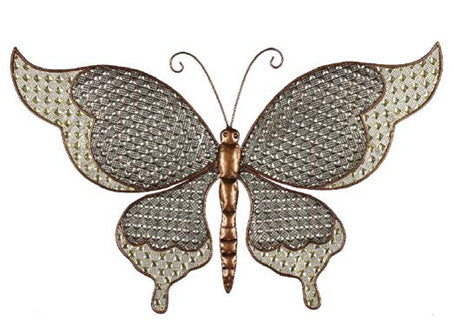 Contemporary Lacy Metal Wall Art Butterfly