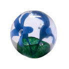 Blue Flower Glass Ball Paperweight