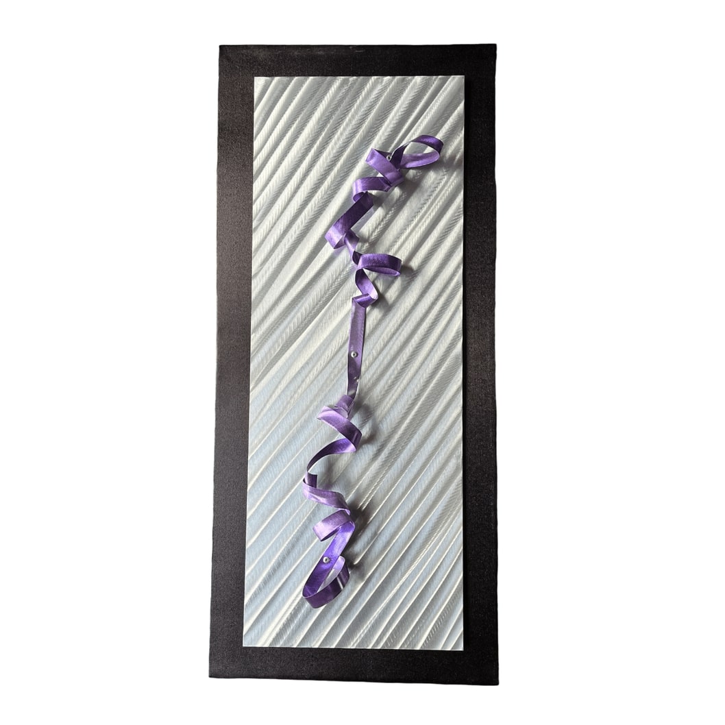 Trendy Purple Industrial Metal Ribbon Art Piece