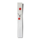 Abstract White And Red Flowers Fused Glass Wall Clock
